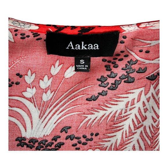 Aakaa Red Sexy Summer Floral Deep V Neck High Low Flowy Front Tie Maxi Dress S - Picture 11 of 16